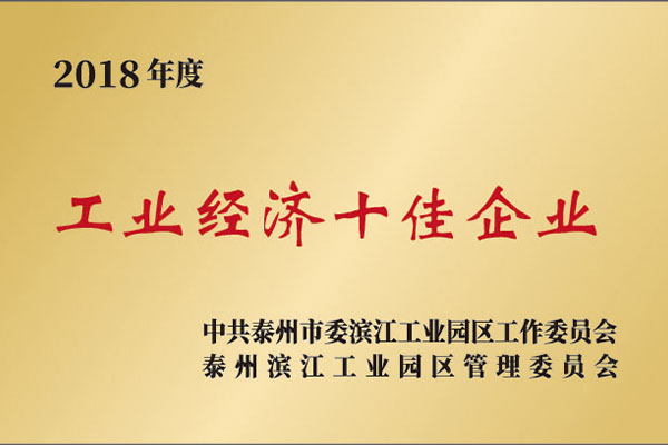 2018年度 工(gōng)業經濟十佳企業